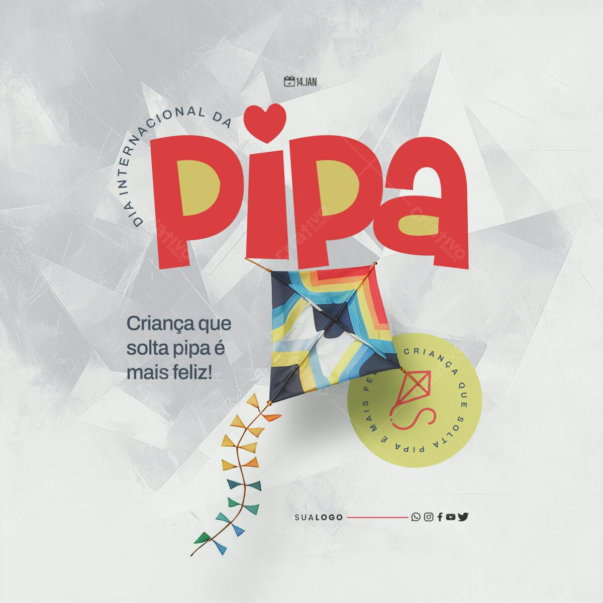 Flyer Dia Internacional da Pipa PSD Editável