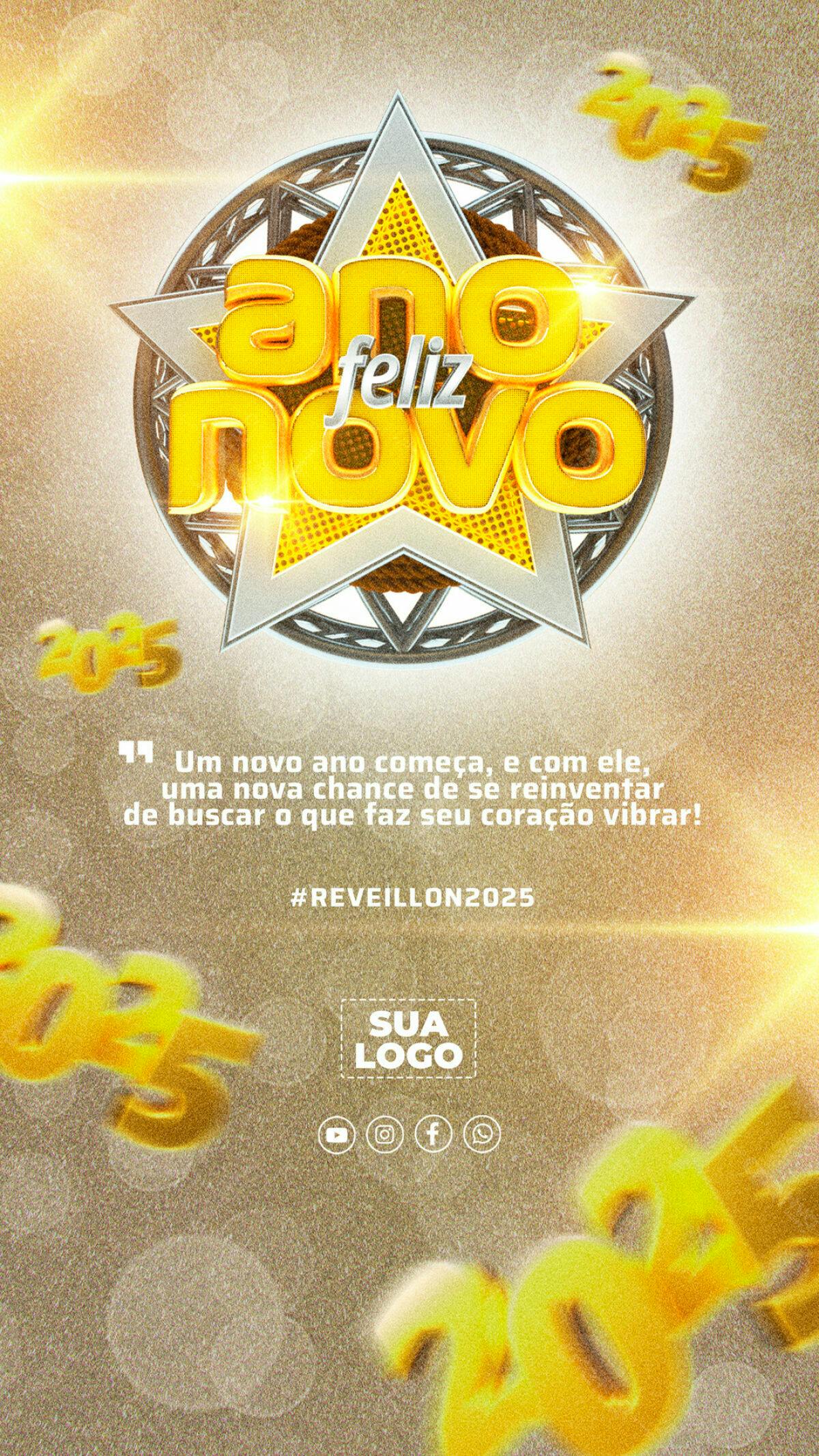 Flyer Réveillon 2025 PSD Editável
