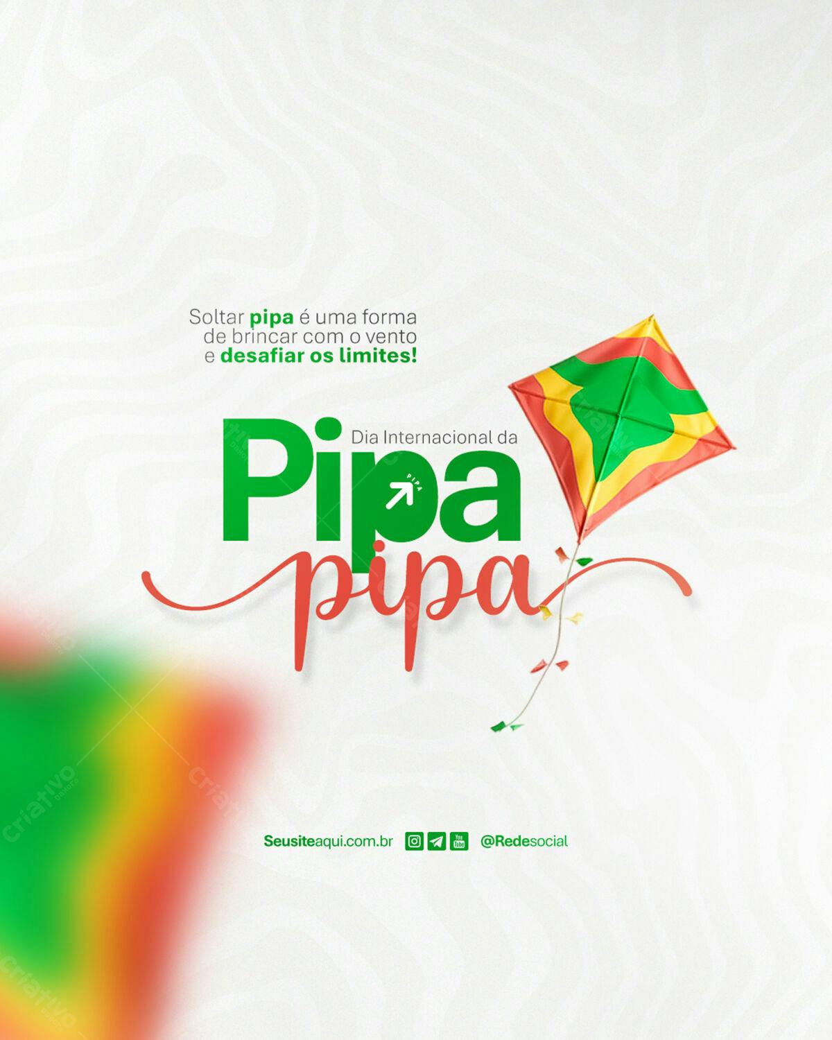 Flyer Dia Internacional da Pipa PSD Editável