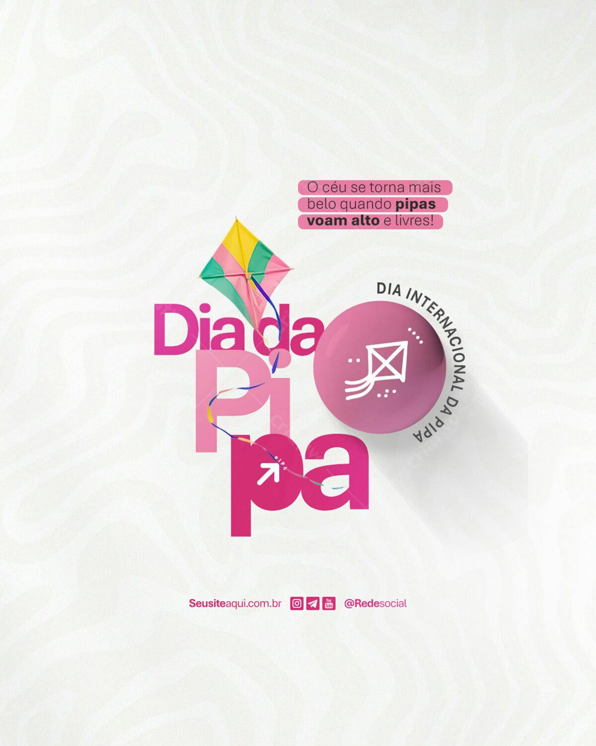Flyer Dia Internacional da Pipa PSD Editável
