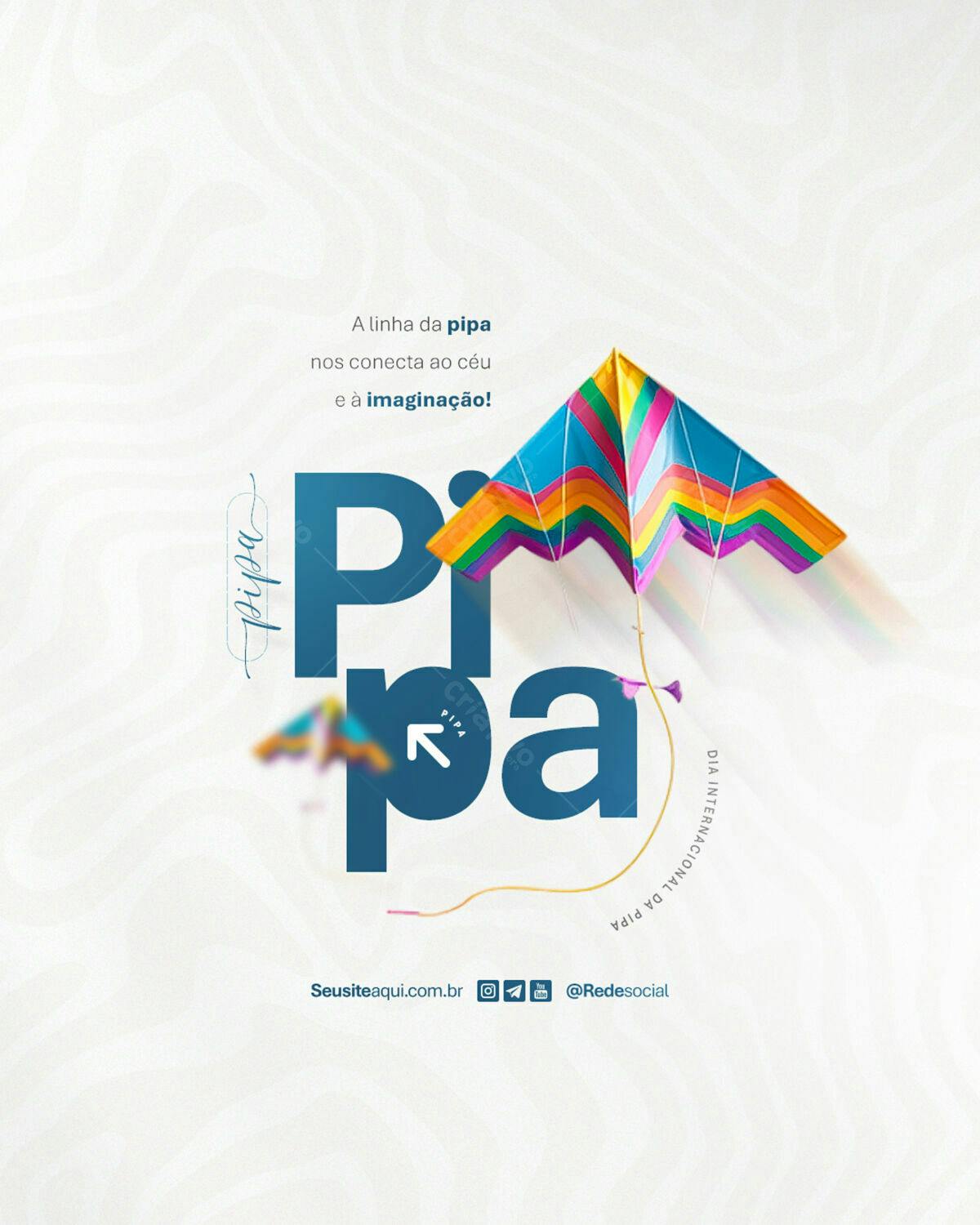 Flyer Dia Internacional da Pipa PSD Editável