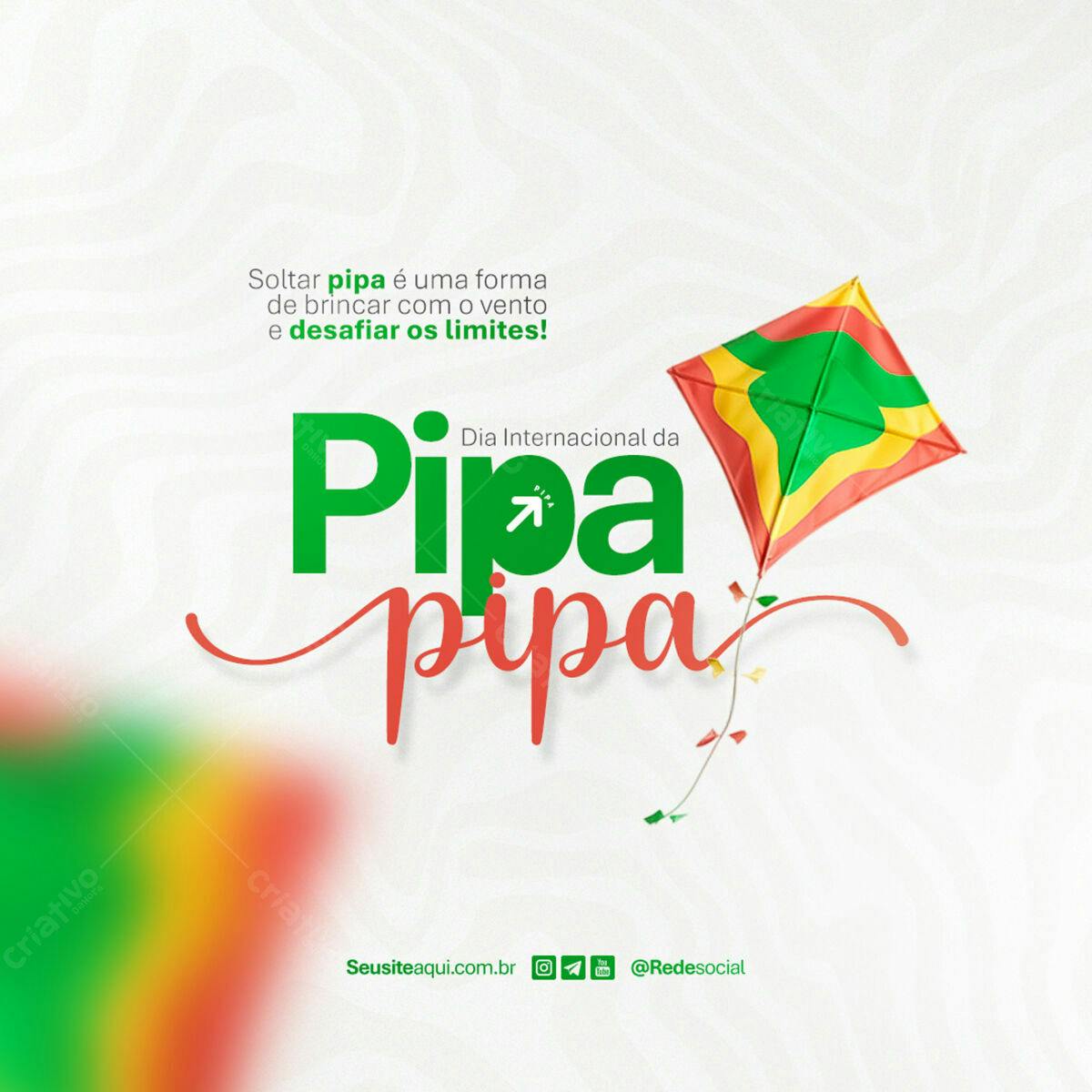 Flyer Dia Internacional da Pipa PSD Editável