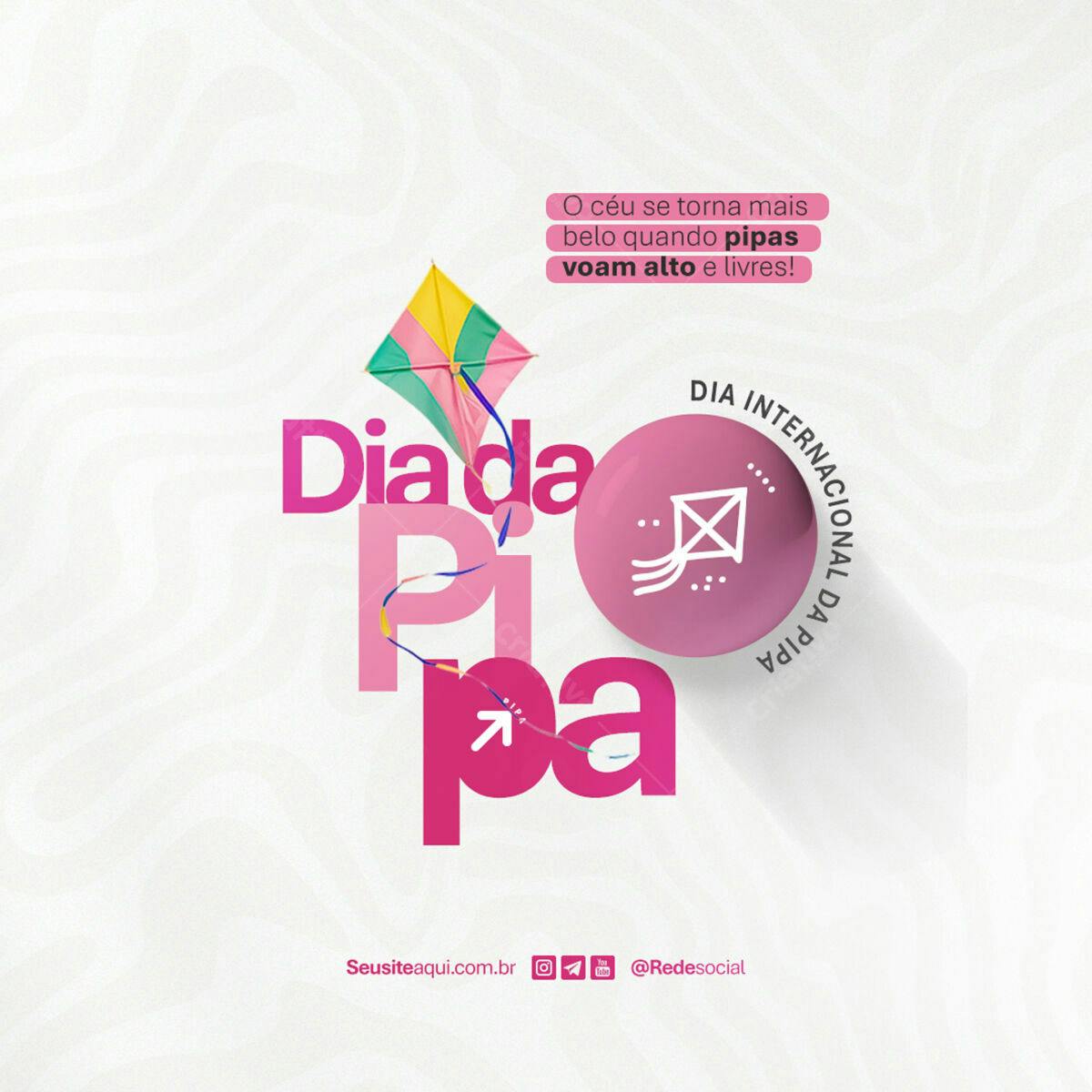 Flyer Dia Internacional da Pipa PSD Editável