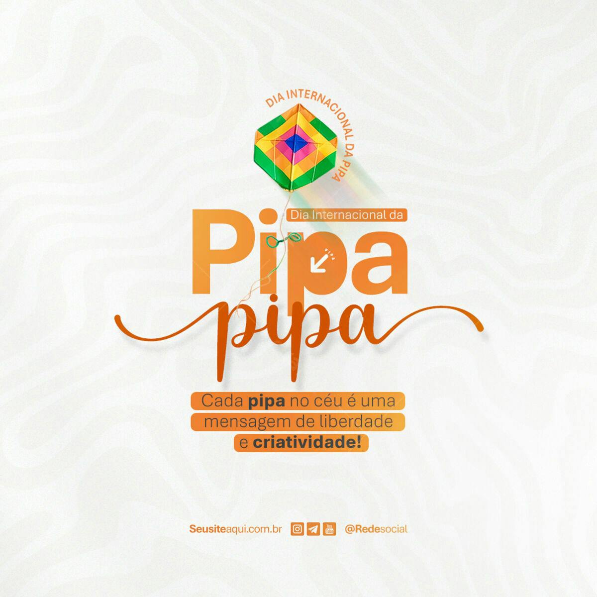 Flyer Dia Internacional da Pipa PSD Editável
