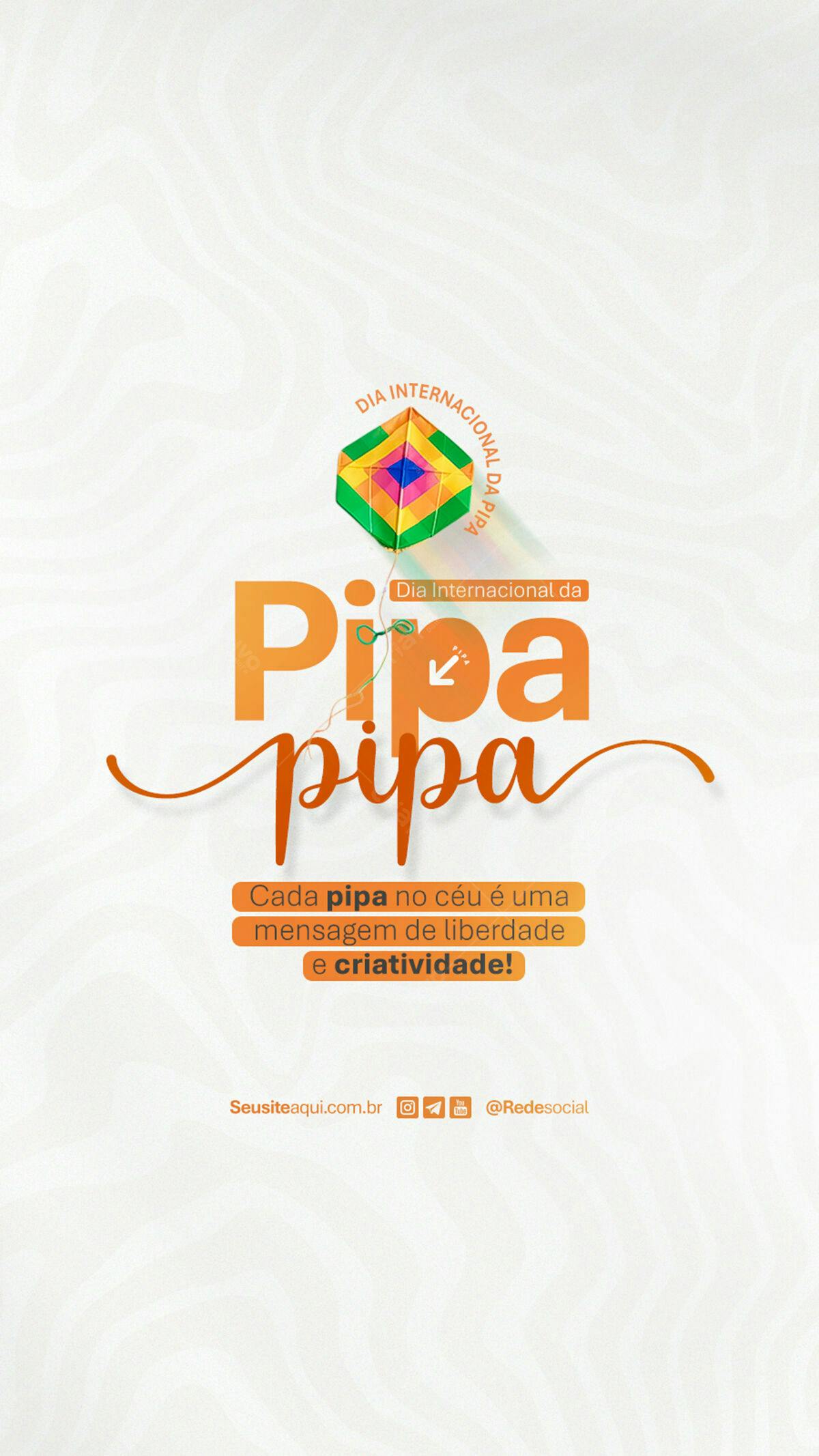 Flyer Dia Internacional da Pipa PSD Editável