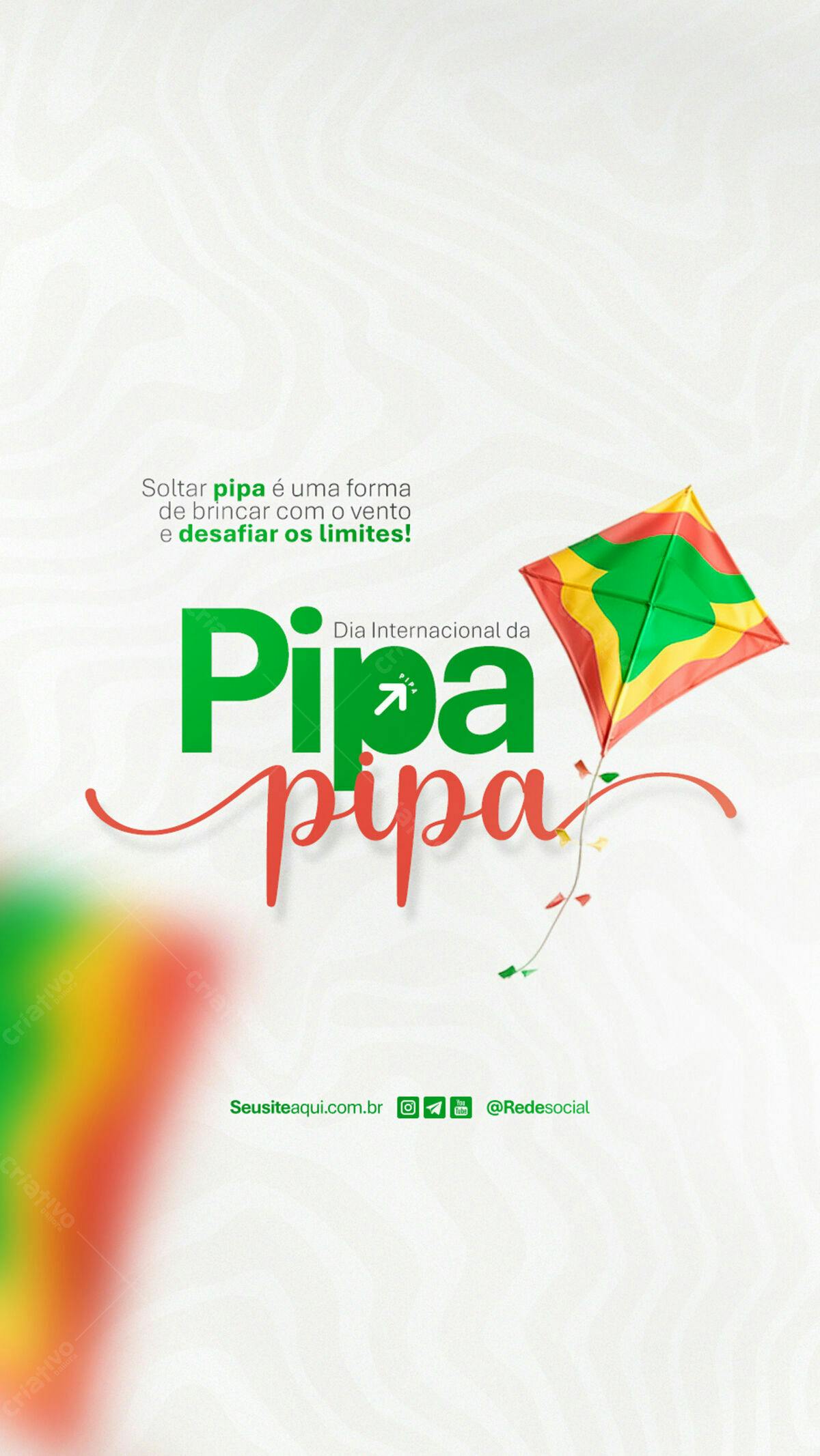 Flyer Dia Internacional da Pipa PSD Editável