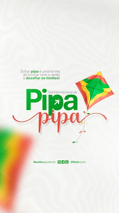 Dia Internacional Da Pipa 14 De Janeiro Dia Da Pipa Social Media Psd Editável
