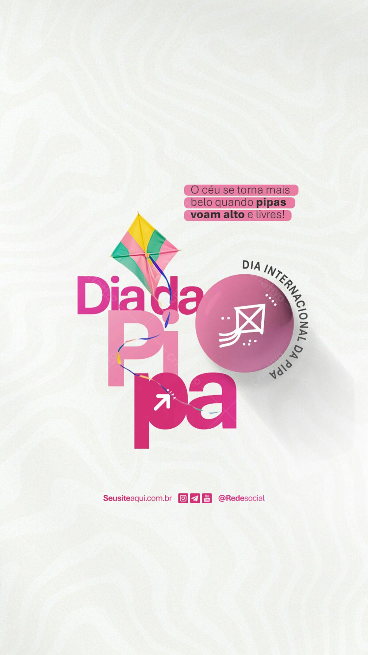Flyer Dia Internacional da Pipa PSD Editável