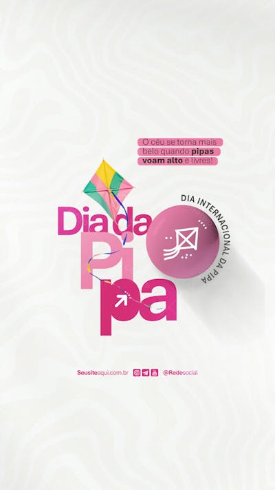 Dia Internacional Da Pipa 14 De Janeiro Dia Da Pipa Social Media Psd Editável
