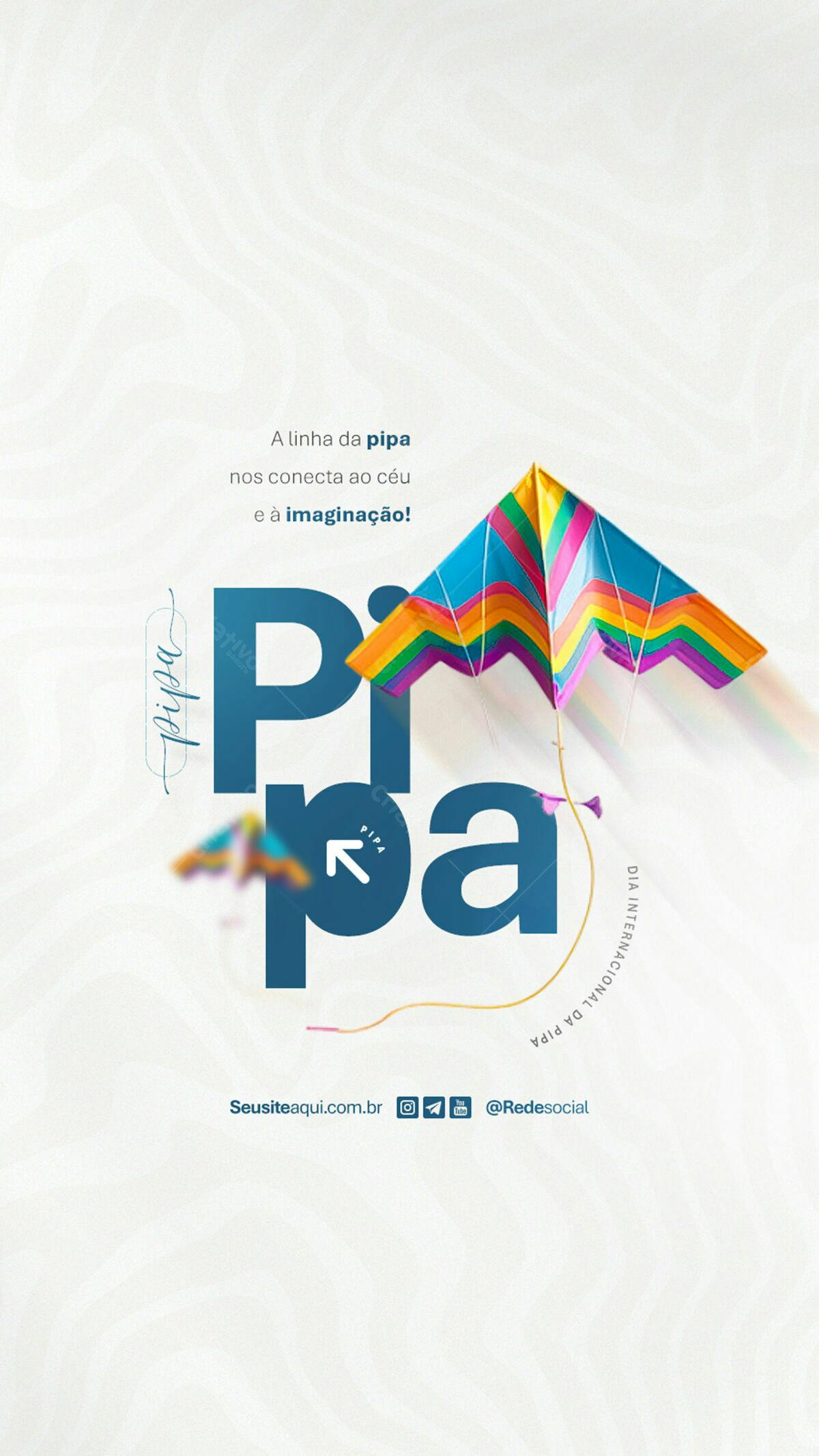 Flyer Dia Internacional da Pipa PSD Editável