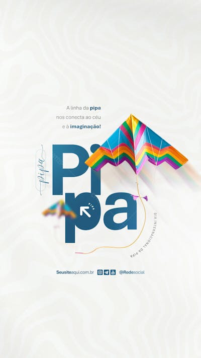 Dia Internacional Da Pipa 14 De Janeiro Dia Da Pipa Social Media Psd Editável