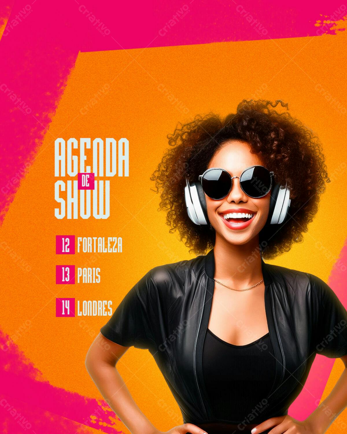Flyer Agenda de Show PSD Editável
