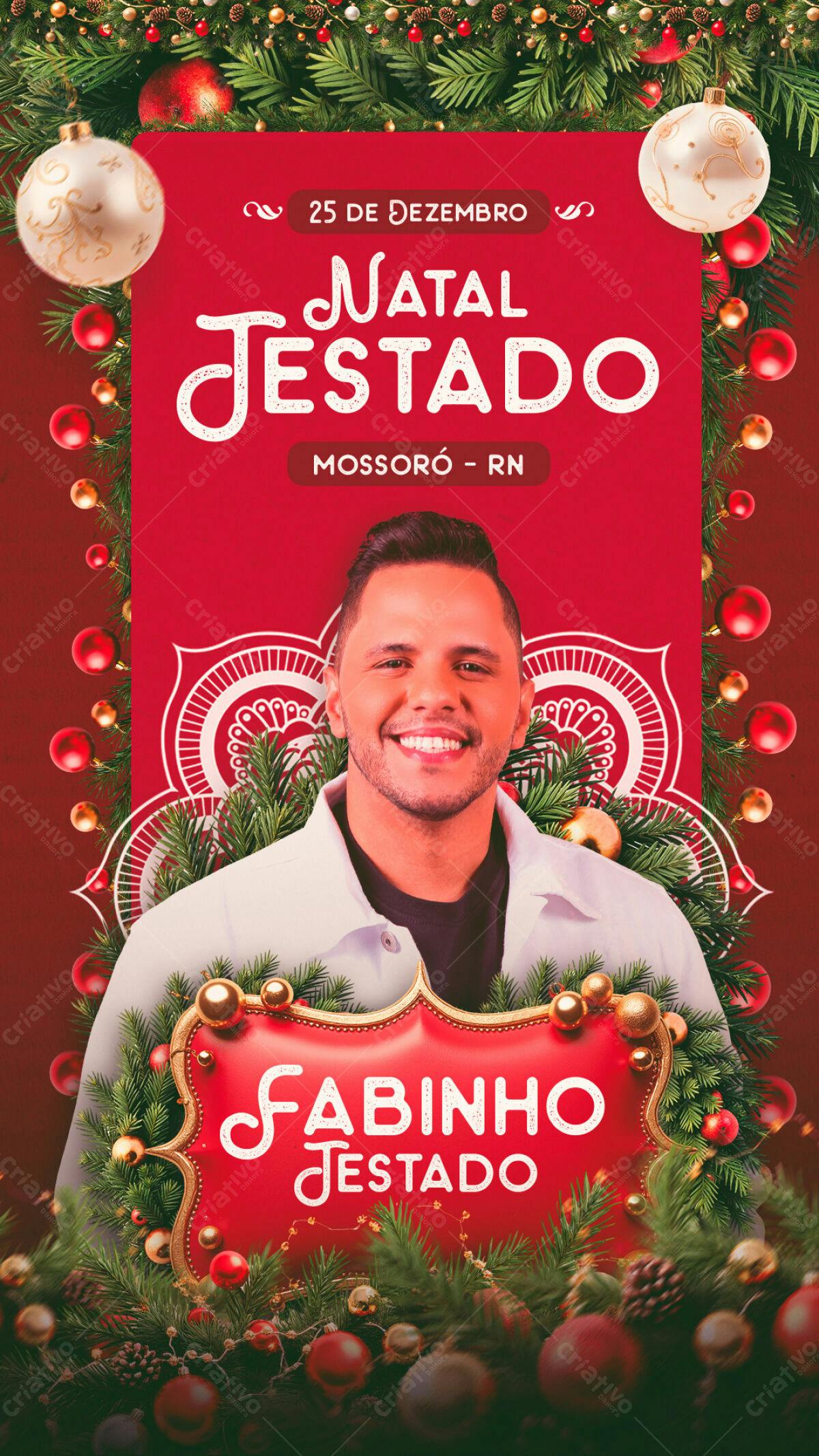 Flyer Natal Fabinho Estado PSD Editável