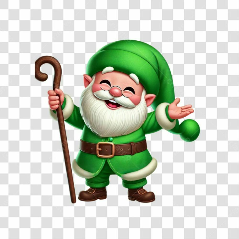 Papai Noel Roupa Verde Feliz Png
