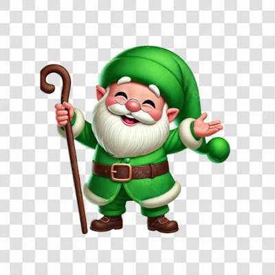 Papai Noel Roupa Verde Feliz Png