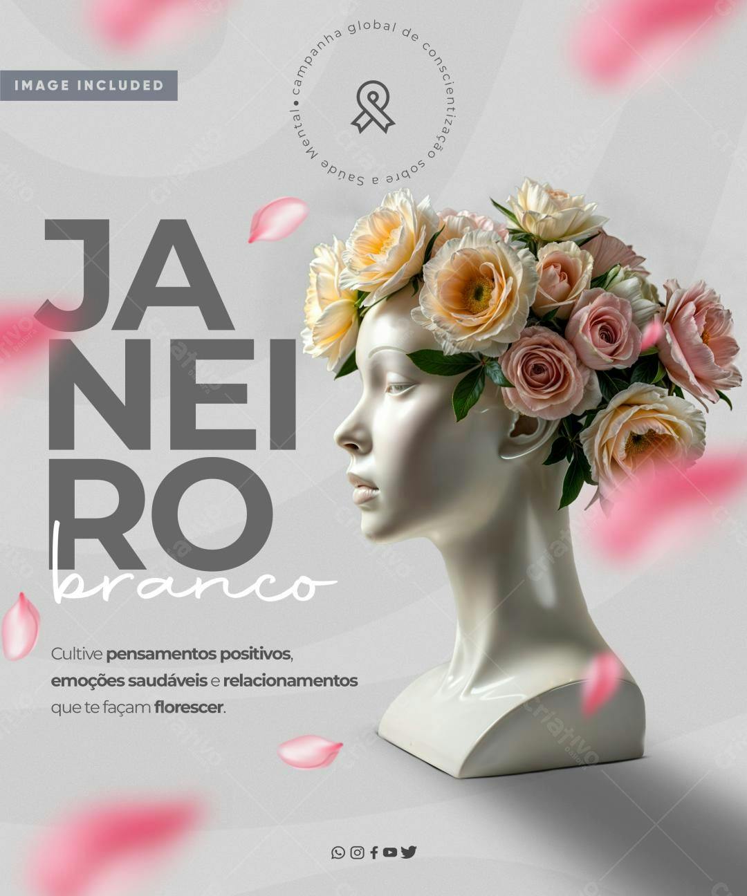 Flyer Janeiro Branco PSD Editável