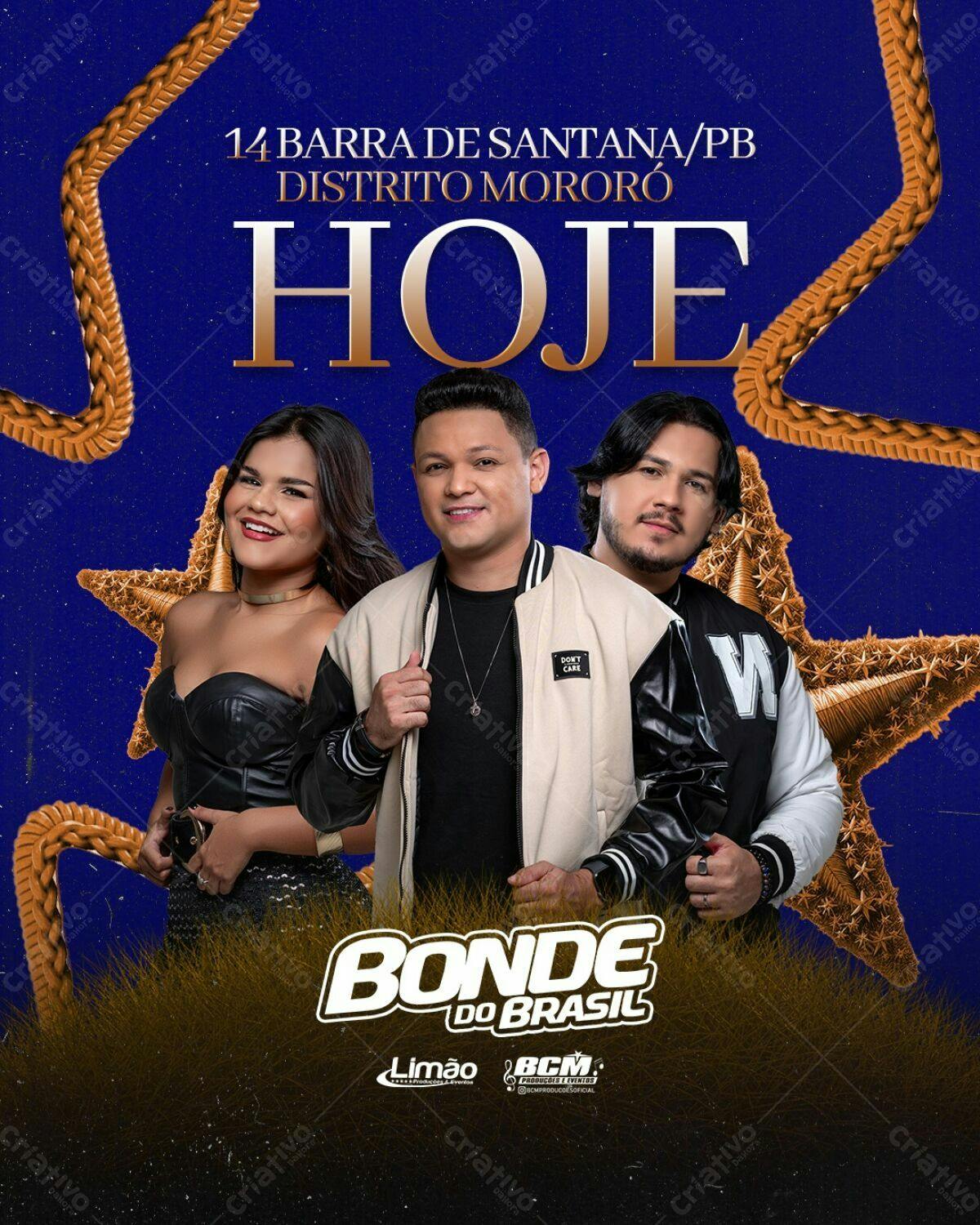 Flyer para Show do Bonde do Brasil PSD Editável