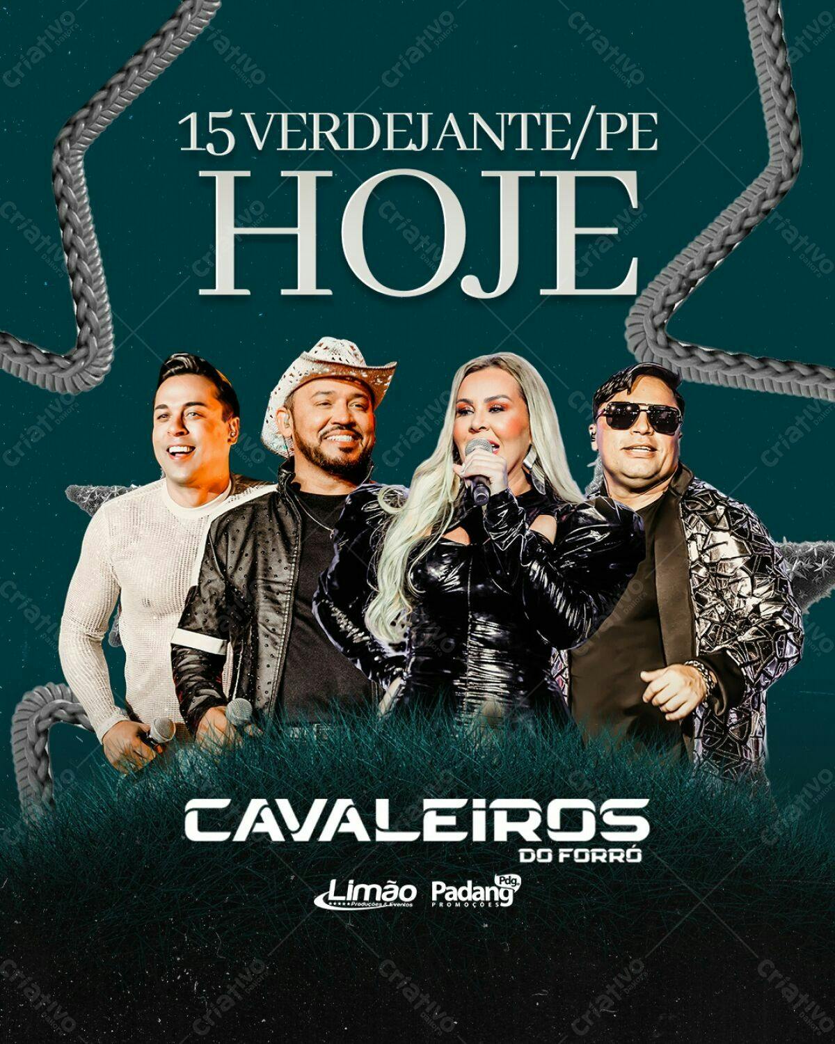 Flyer Cavaleiros do Forró em Verdejante/PE PSD Editável