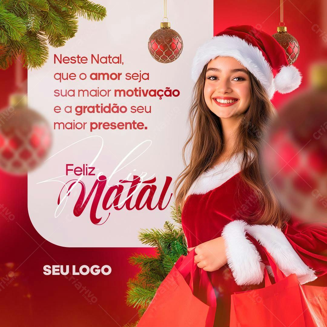 Postagem de Natal com Modelo PSD Editável