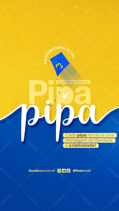Dia Internacional Da Pipa 14 De Janeiro Dia Da Pipa Social Media Psd Editável