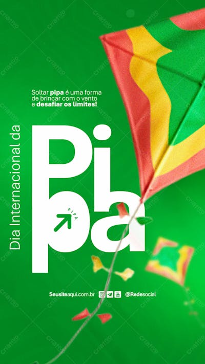Dia Internacional Da Pipa 14 De Janeiro Dia Da Pipa Social Media Psd Editável