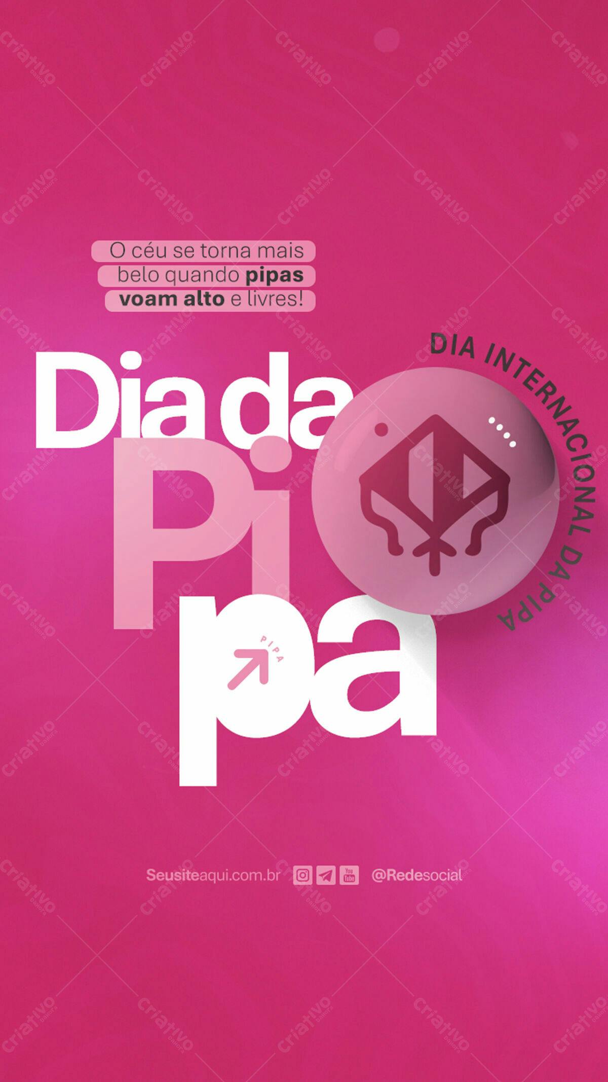 Flyer Dia Internacional da Pipa PSD Editável