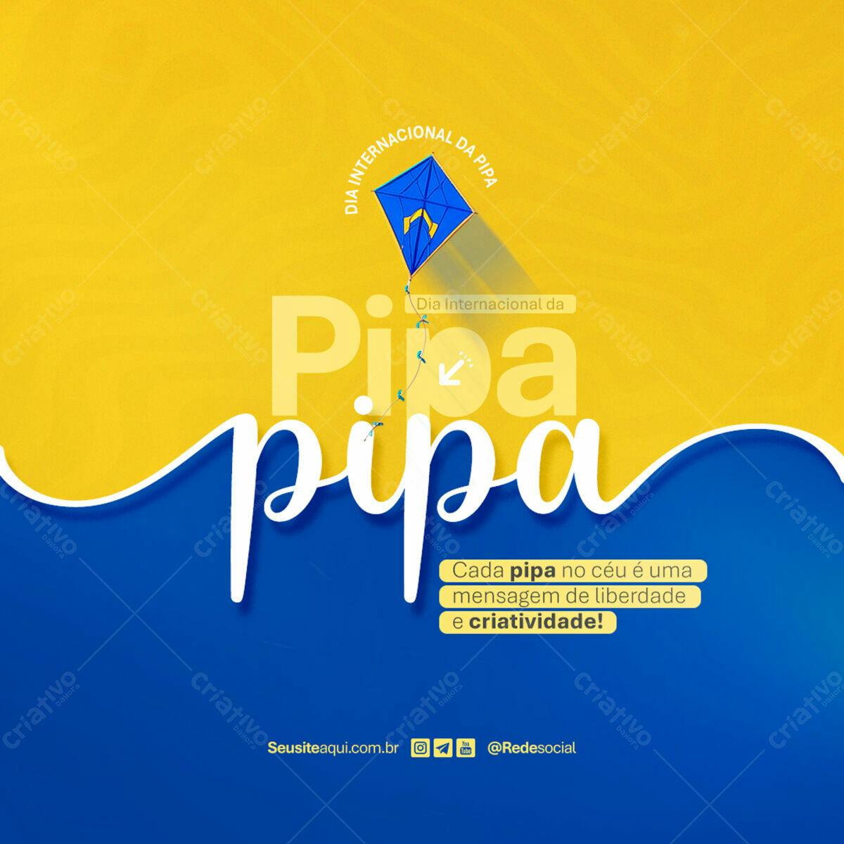 Flyer Dia Internacional da Pipa PSD Editável