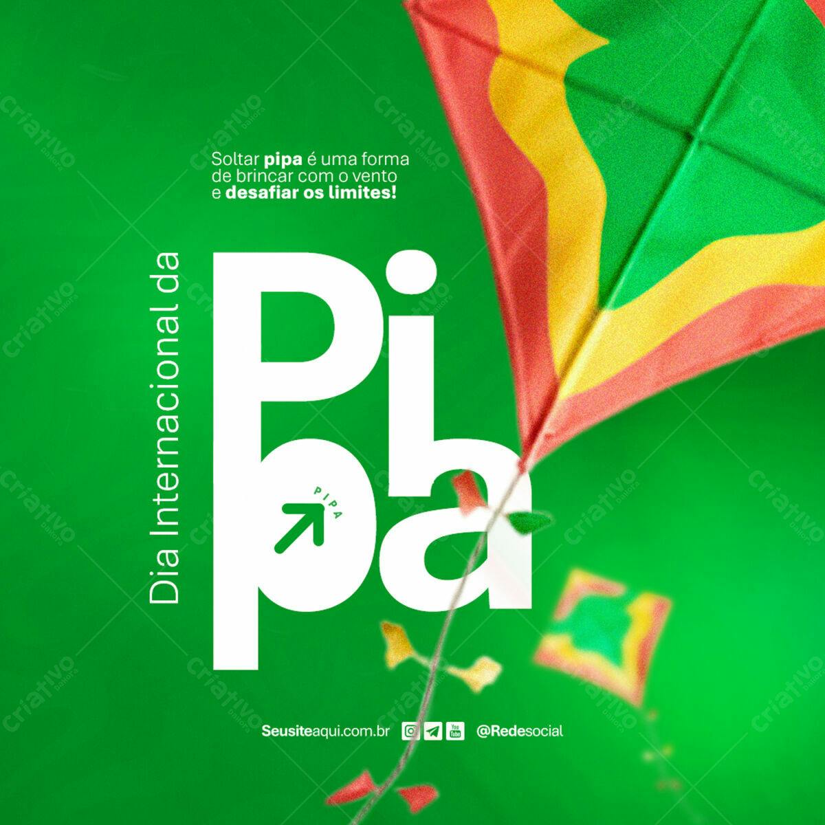 Post para o Dia Internacional da Pipa PSD Editável
