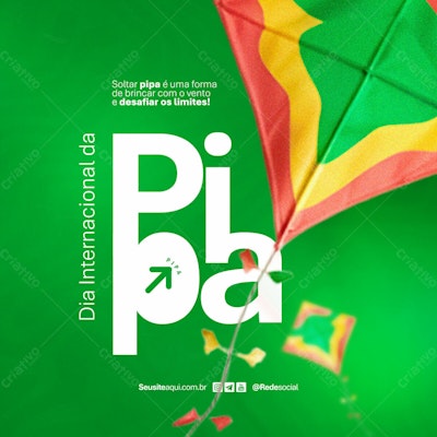 Post para o Dia Internacional da Pipa PSD Editável
