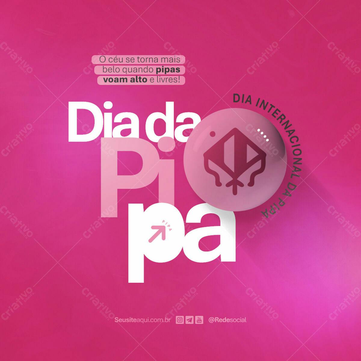 Flyer Dia Internacional da Pipa PSD Editável