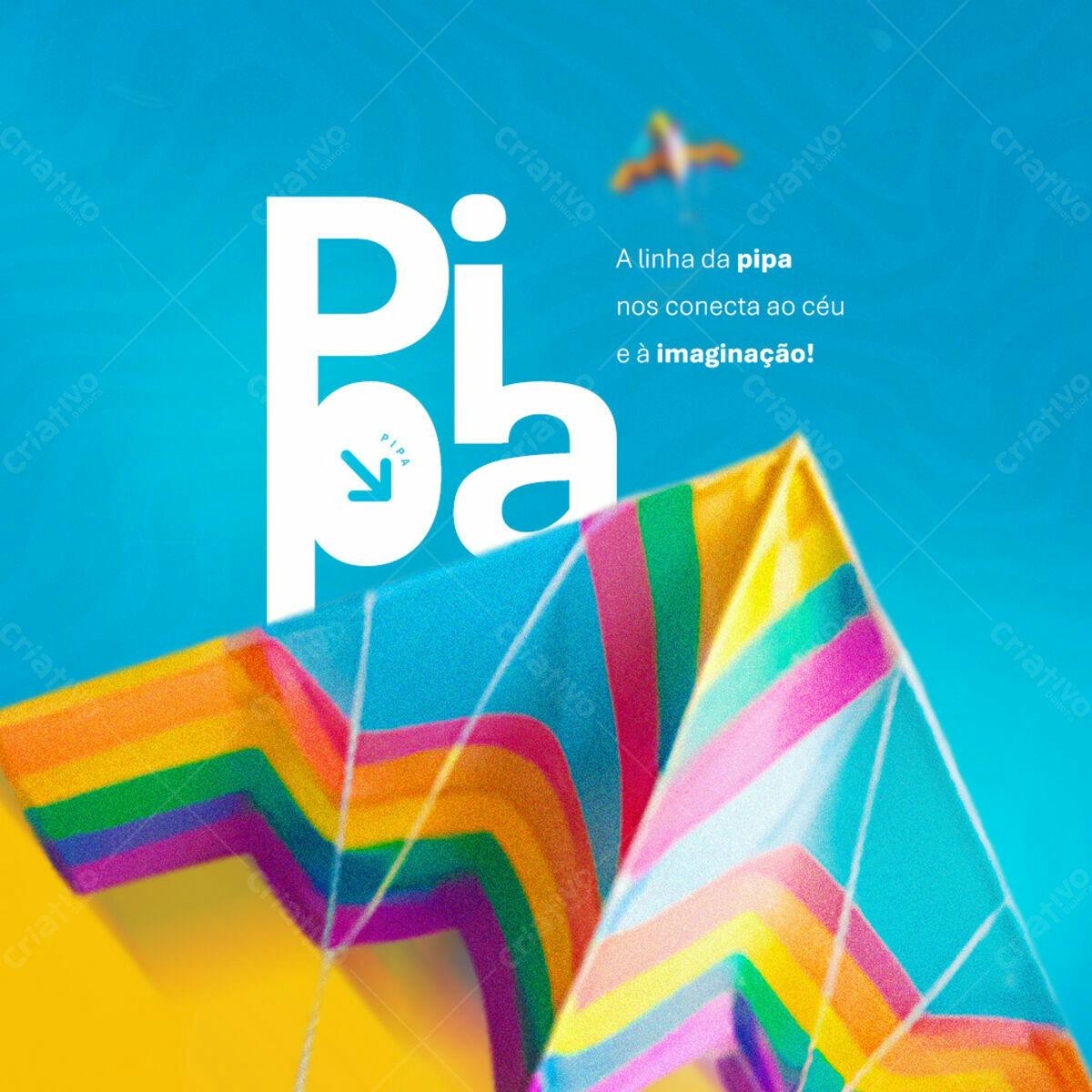 Flyer Dia das Crianças com Pipa PSD Editável