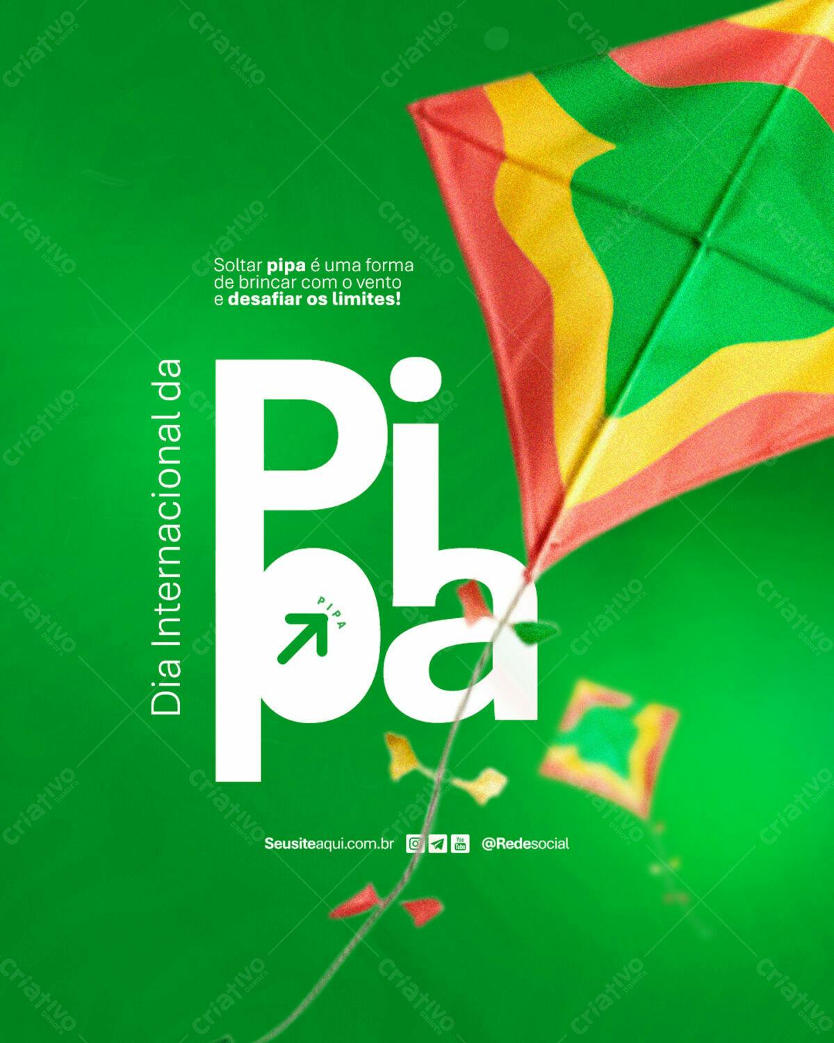 Flyer Dia Internacional da Pipa PSD Editável