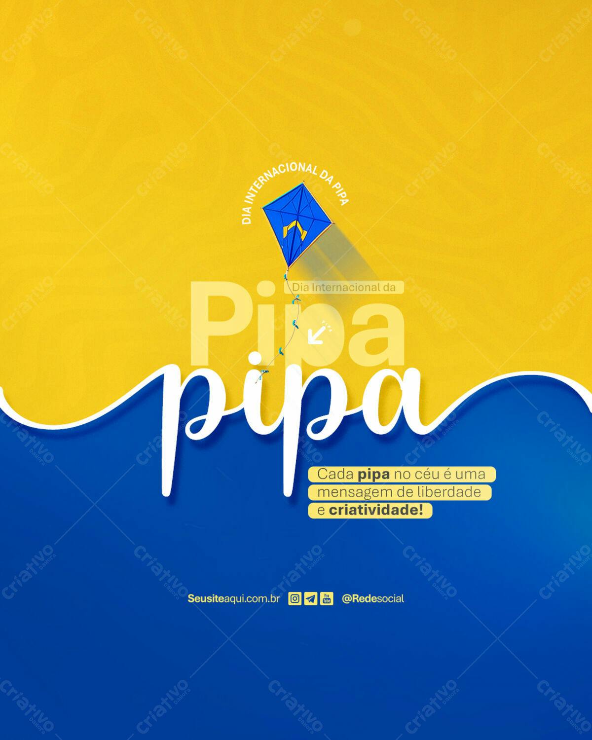 Flyer Dia Internacional da Pipa PSD Editável