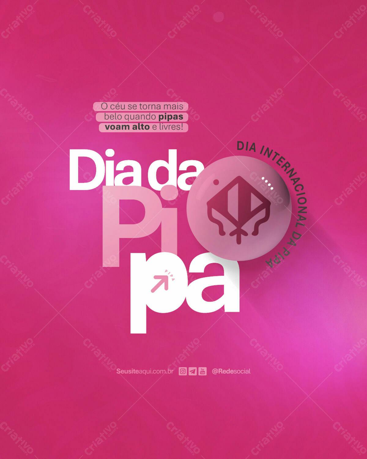 Flyer Dia Internacional da Pipa PSD Editável