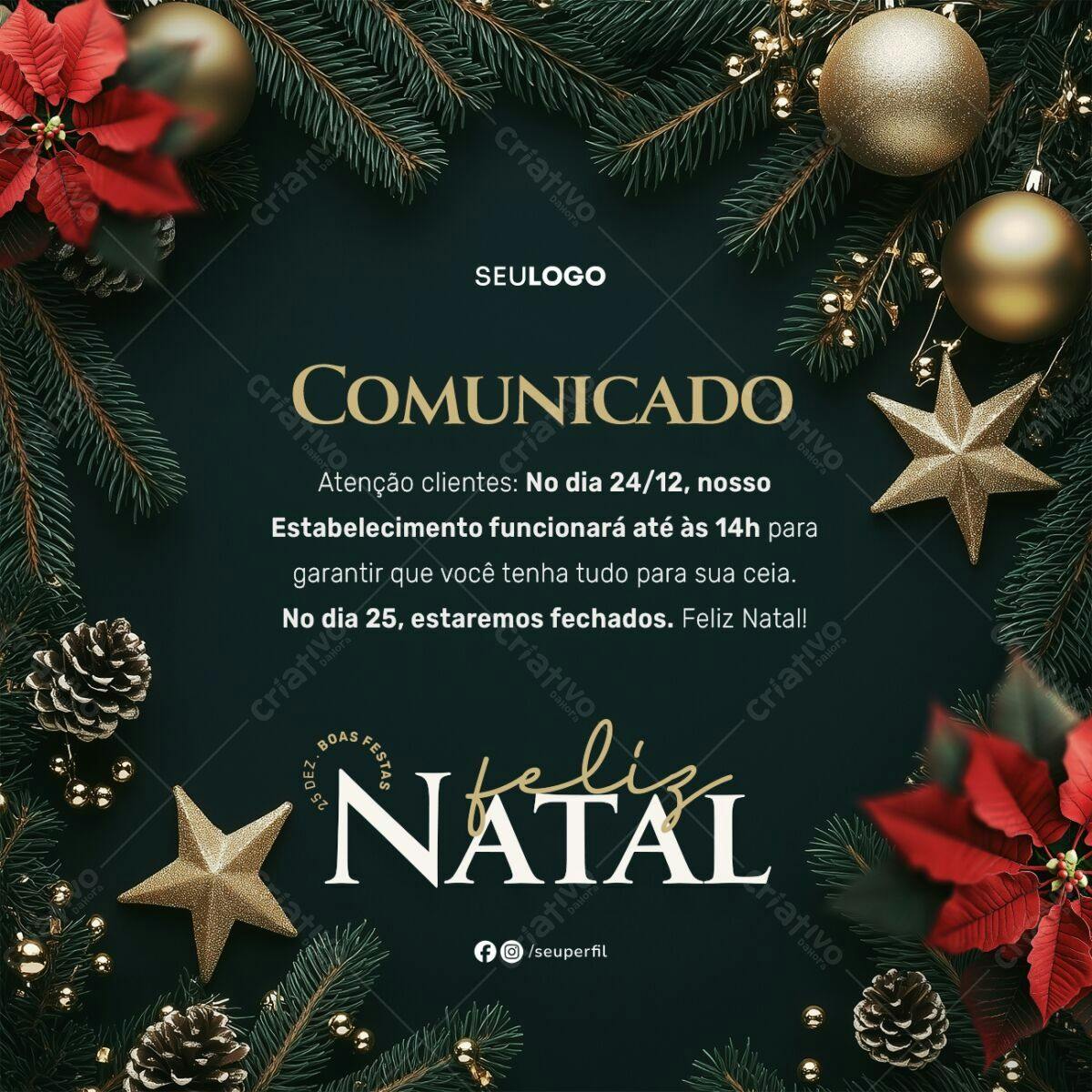 Comunicado Natalino PSD Editável