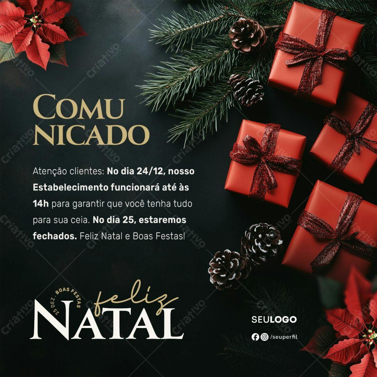 Comunicado Natalino PSD Editável