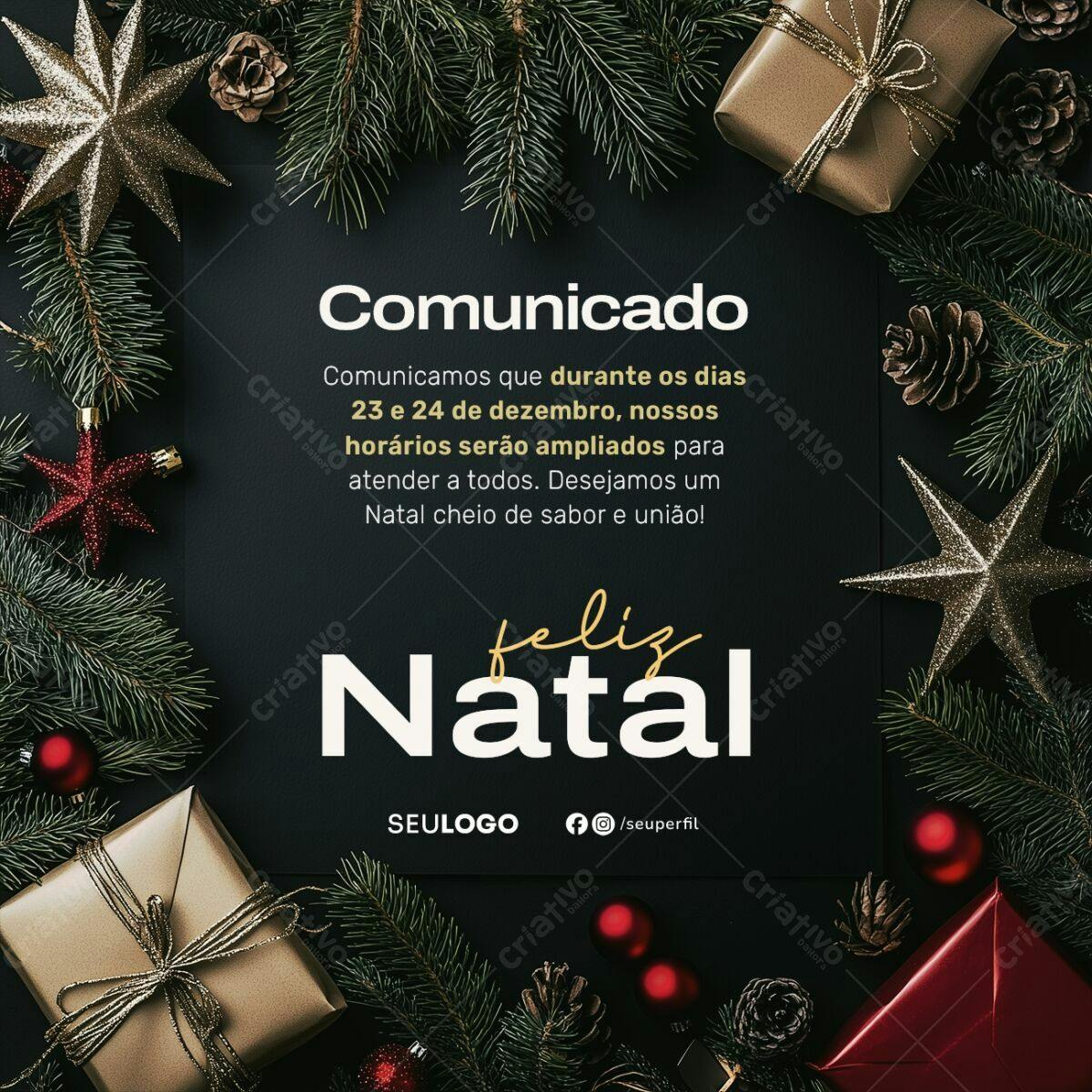 Comunicado Natalino PSD Editável