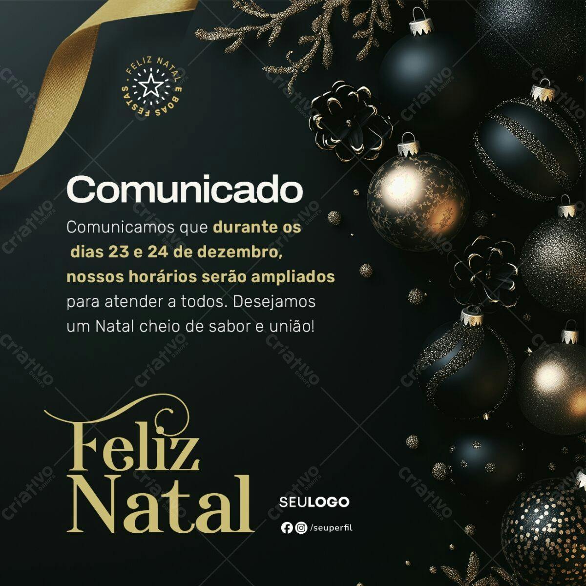 Comunicado Natalino PSD Editável
