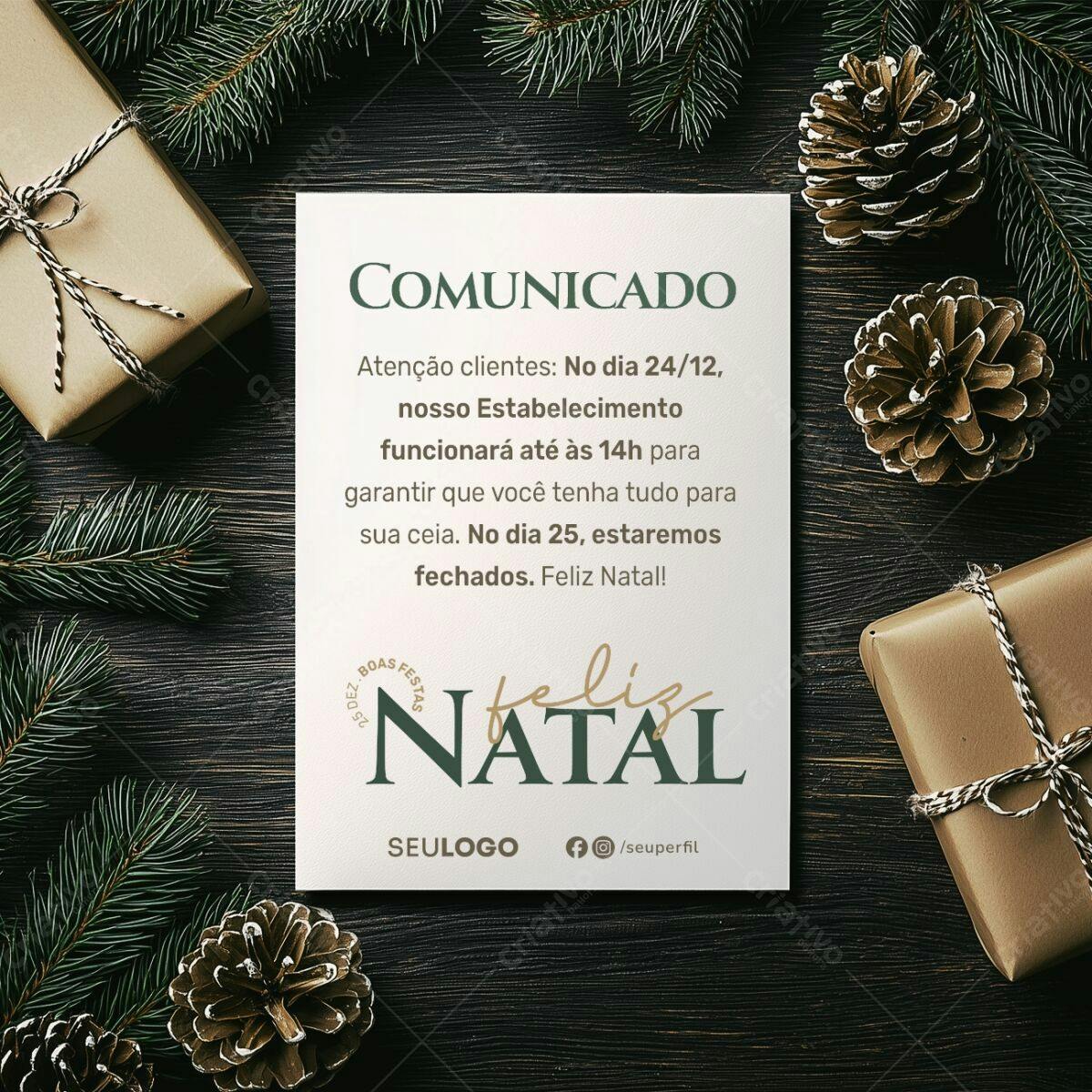 Comunicado de Natal PSD Editável