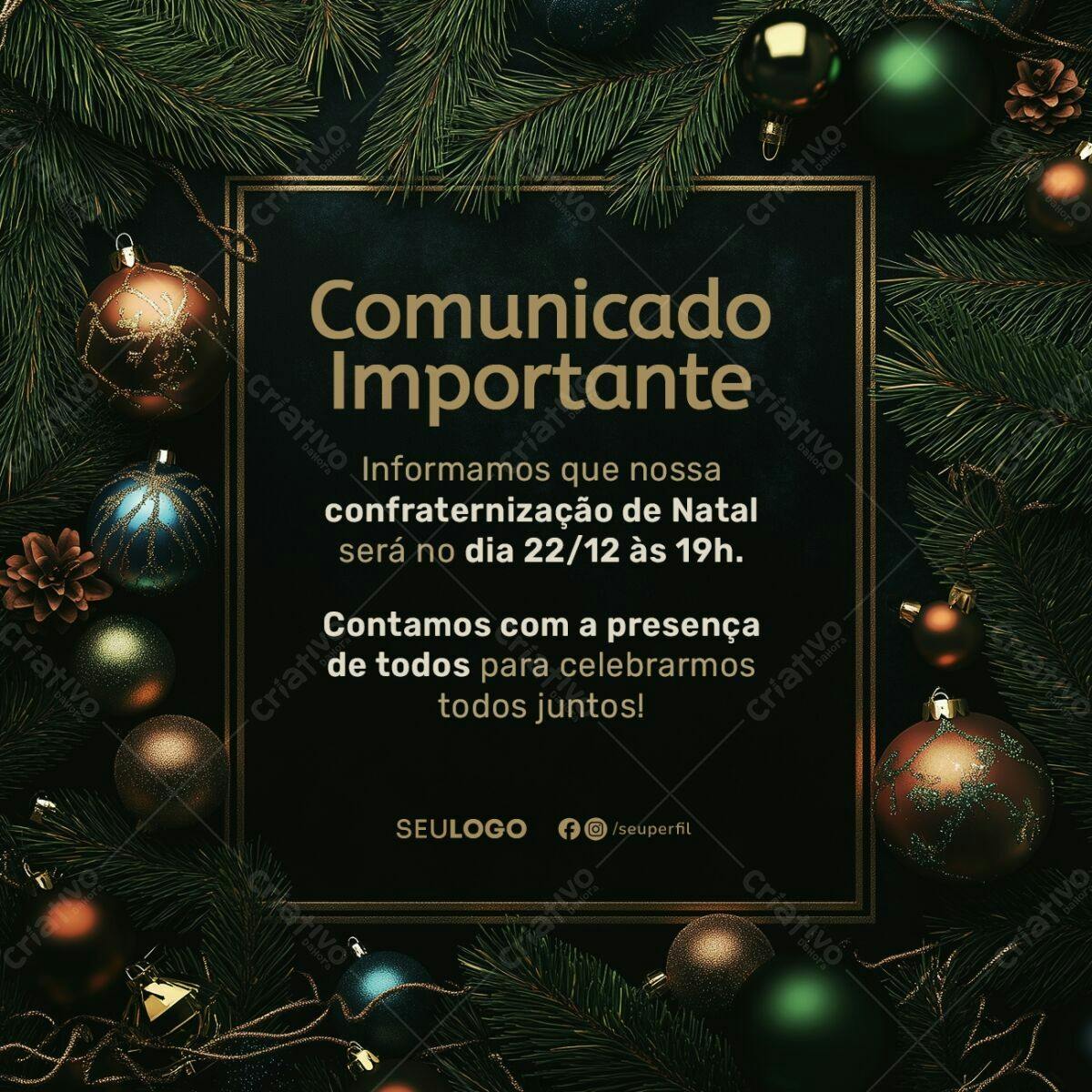 Comunicado Natalino PSD Editável