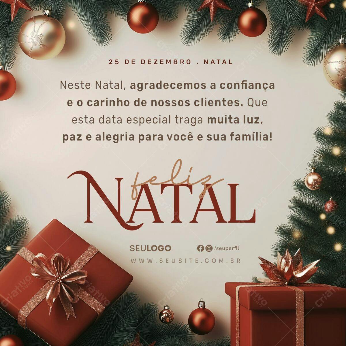 Postagem de Natal PSD Editável