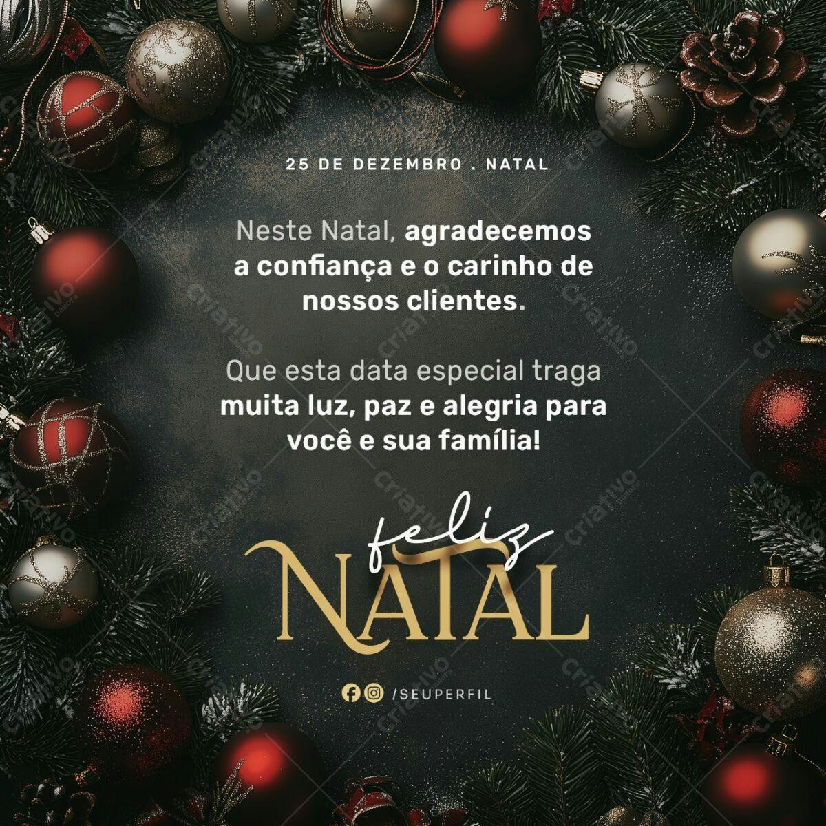 Postagem de Natal PSD Editável