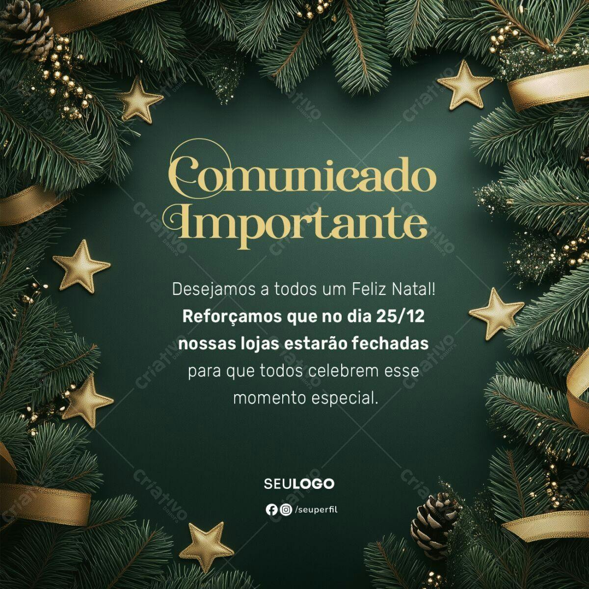 Postagem de Natal PSD Editável