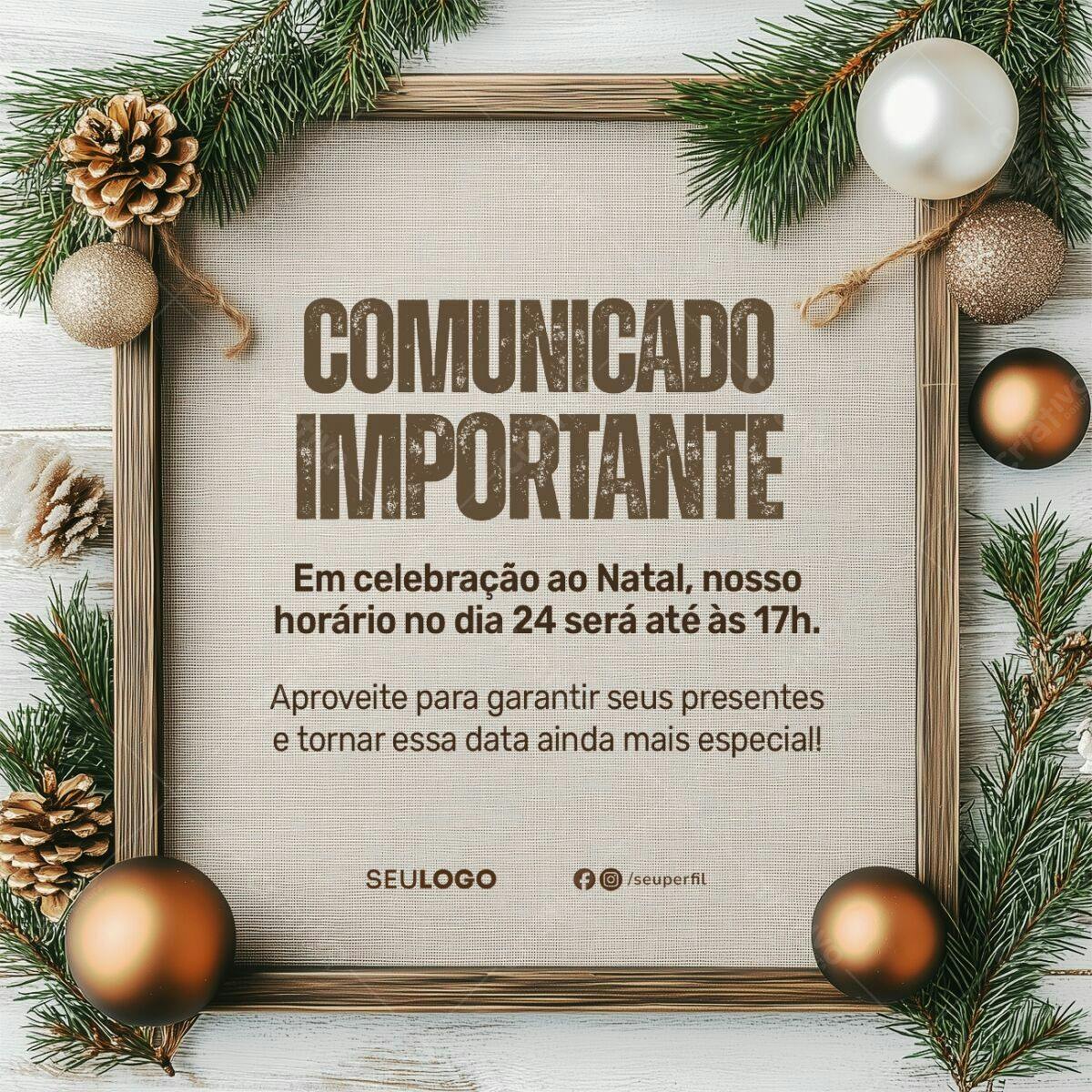 Comunicado Natalino PSD Editável
