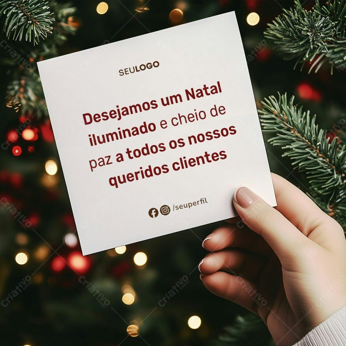 Cartão de Natal para Clientes PSD Editável