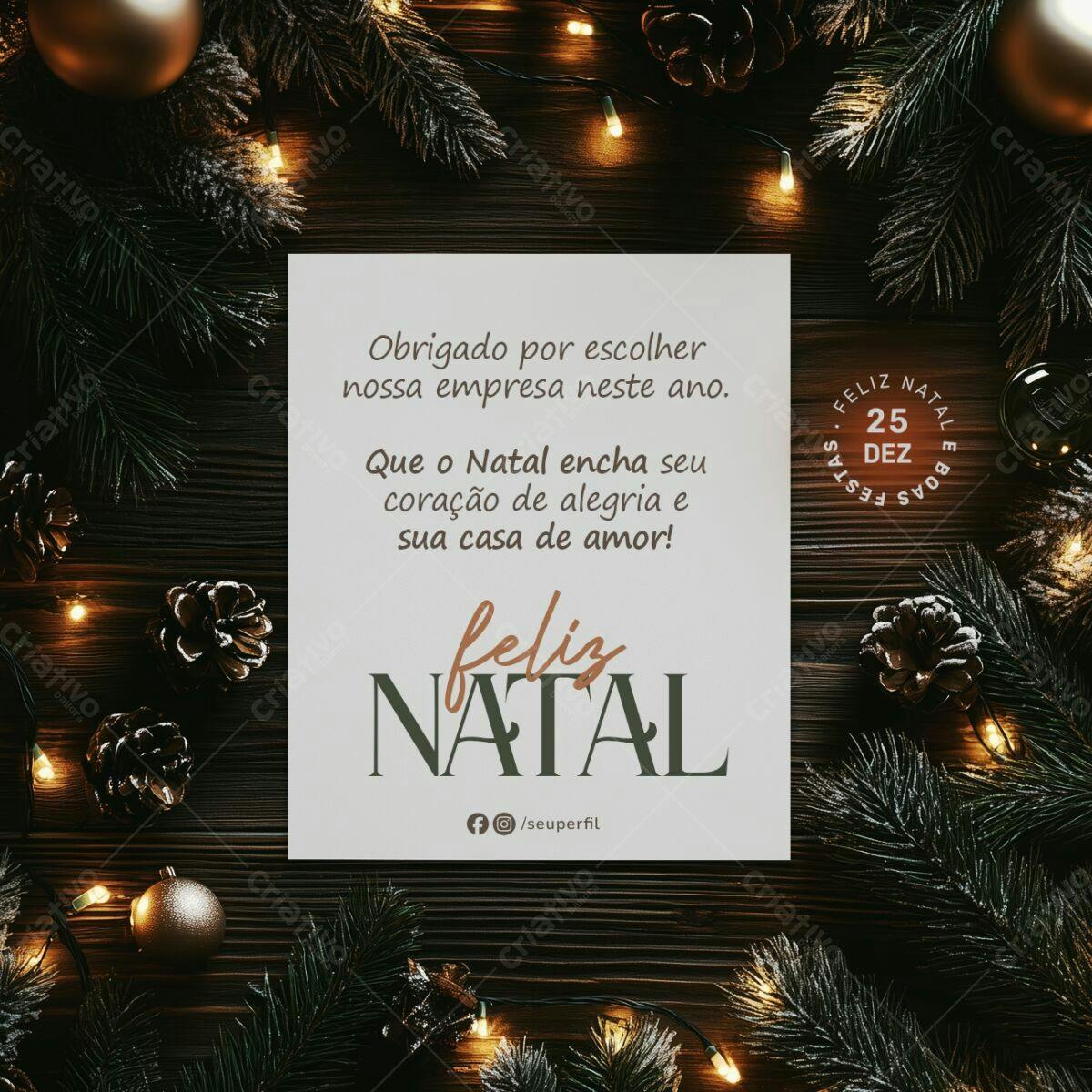 Cartão de Natal PSD Editável