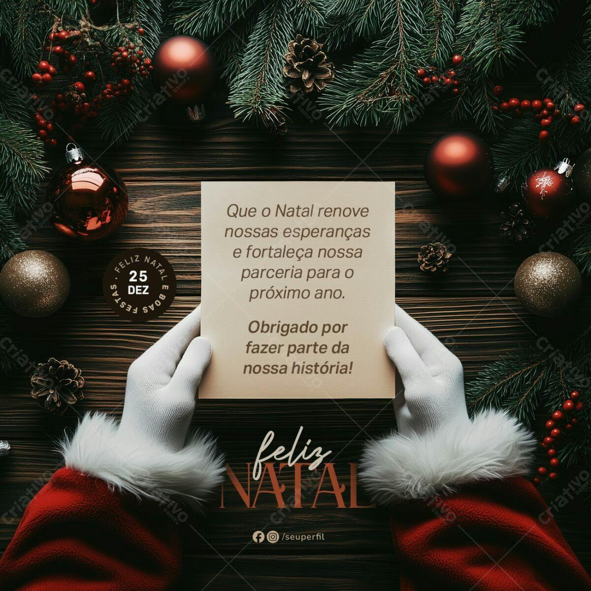 Postagem de Natal para Parceiros PSD Editável