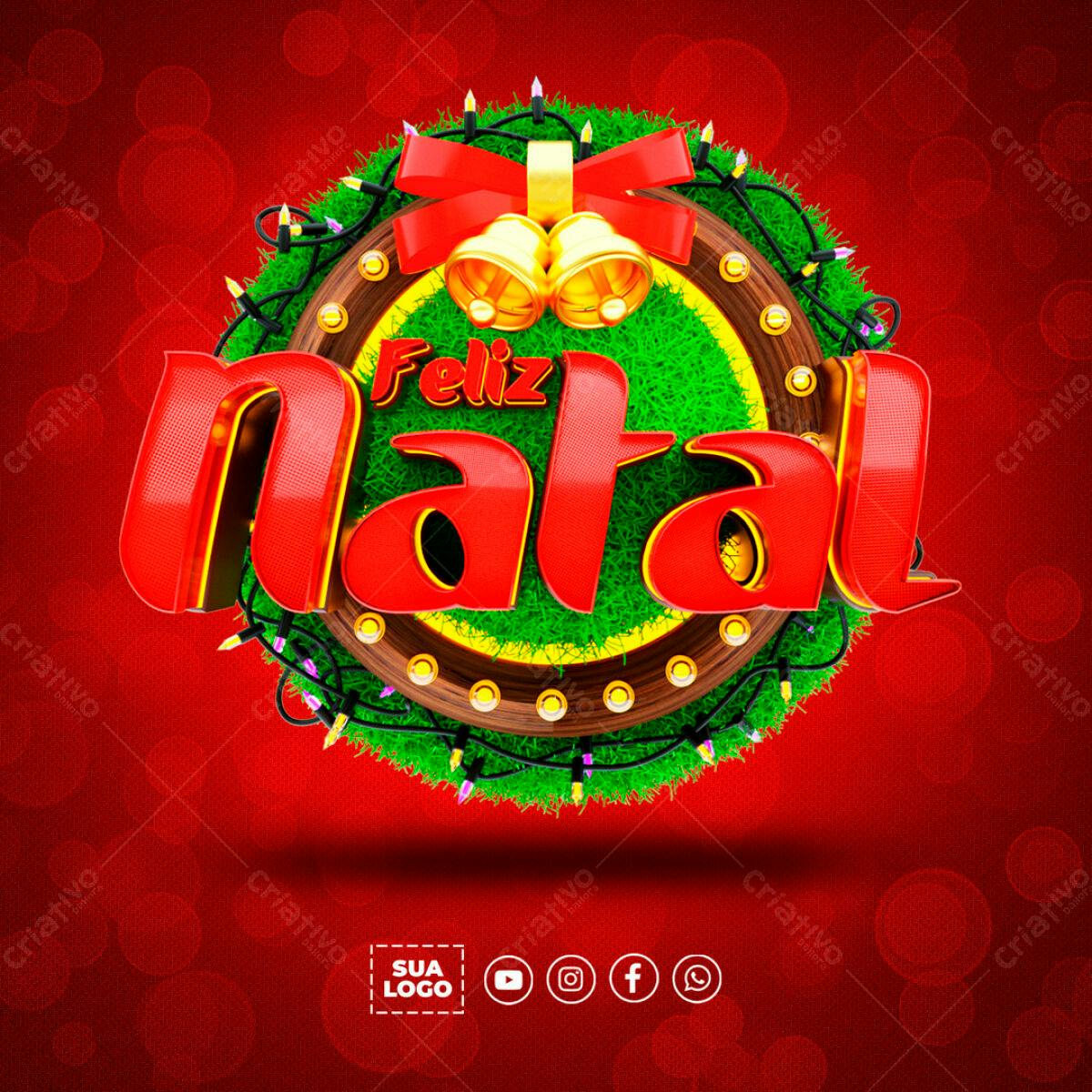 Feliz Natal Circular PSD Editável