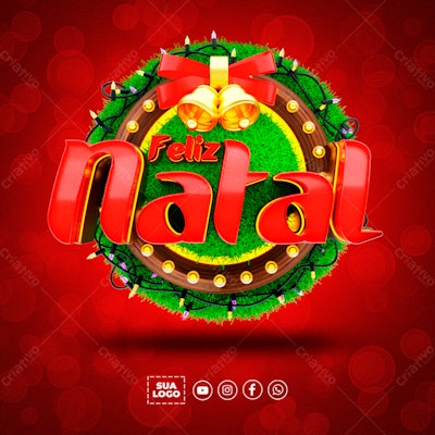 Feliz Natal Circular PSD Editável