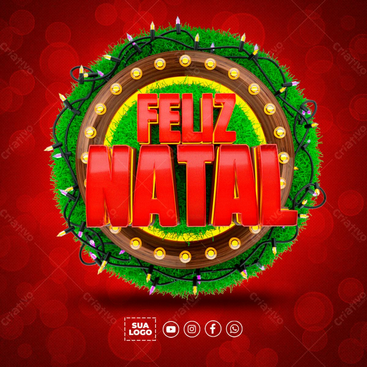 Arte Natalina Feliz Natal PSD Editável